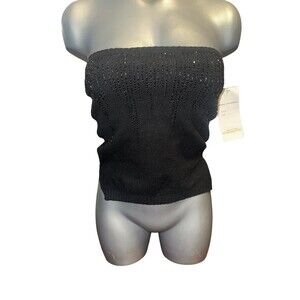 New Basix II beaded silk cashmere top small